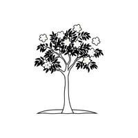 Stylized Yellow Elder Tree Artwork vector