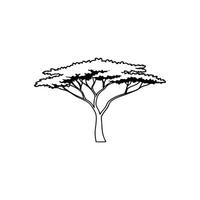 Illustration of Acacia Tree Outline vector