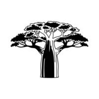 Baobab Tree Outline Design vector