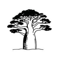 Unique Outline Design of Baobab Tree vector