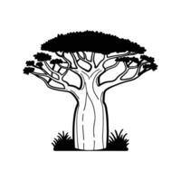 Abstract Design of Baobab Tree Outline vector