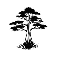 Stylized Bald Cypress Tree Outline Design vector