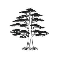 Artistic Outline of Bald Cypress Tree vector