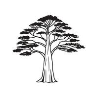 Outline Design of Bald Cypress Tree vector