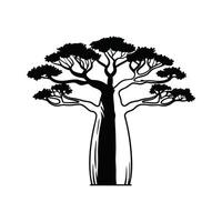 Artistic Outline Design of Baobab Tree vector