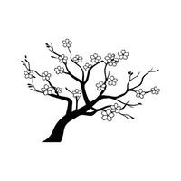 Cherry Blossom Tree Outline Design vector