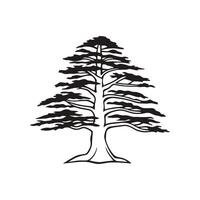 Artistic Outline of Cedar Tree Design vector