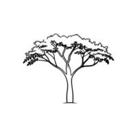 Coffee Tree Bold Outline Artistic Design vector