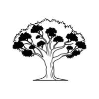 Artistic Outline of Cork Oak Tree vector