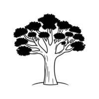 Stylish Outline Illustration of Corkwood Tree vector