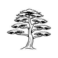 Cryptomeria Tree Bold Outline Unique Design vector