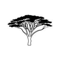 Cypress Tree Bold Outline Artistic Design vector