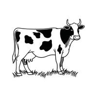Dairy Cow Bold Outline Artistic Design vector