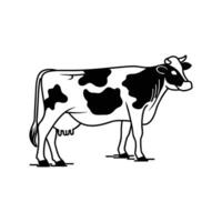 Elegant Dairy Cow Design with Bold Outline vector