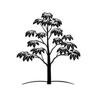 Devils Walking Stick Tree Bold Outline Design vector