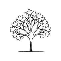 Elegant Eastern Redbud Tree Design Outline vector