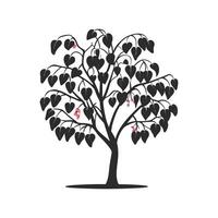 Eastern Redbud Tree Bold Outline Design vector