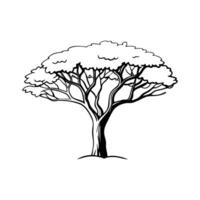 Elegant Ebony Tree Design with Bold Outline vector