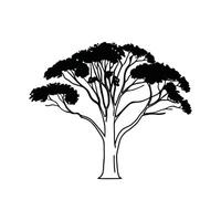 Elegant Eucalyptus Tree Design with Bold Outline vector
