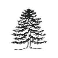 European Larch Tree Bold Outline Unique Design vector