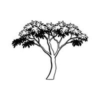 Elegant Fig Tree Design with Bold Outline vector