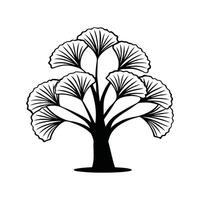 Elegant Ginkgo Tree Design with Bold Outline vector