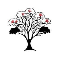 Indian Coral Tree Bold Outline Unique Design vector