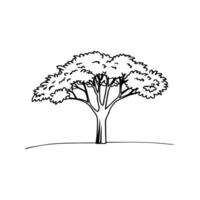 Artistic Outline of Indian Fig Tree vector