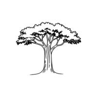 Indian Fig Tree Bold Outline Unique Design vector