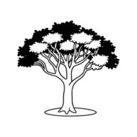 Elegant Indian Sandalwood Tree Design Outline vector