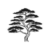 Japanese Cedar Tree Bold Outline Unique Design vector