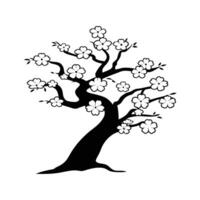 Artistic Outline of Japanese Cherry Tree vector
