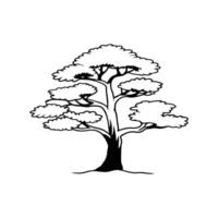 Artistic Outline of Japanese Raisin Tree vector