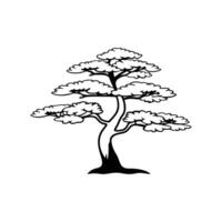 Artistic Outline of Japanese Snowbell Tree vector