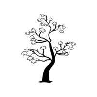 Elegant Japanese Snowbell Tree Design Outline vector