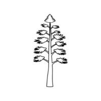 Unique Juniper Tree Bold Outline Illustration vector