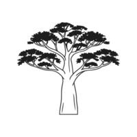 Artistic Outline of Kapok Tree vector
