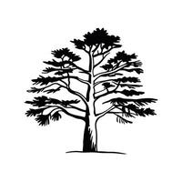 Unique Larch Tree Bold Outline Illustration vector