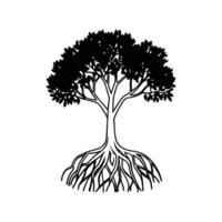 Stylized Mangrove Tree Outline Design vector