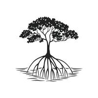 Creative Outline of Mangrove Tree Art vector