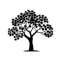 Unique Maple Tree Bold Outline Design vector