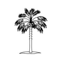 Creative Design of Fan Palm Tree Outline vector