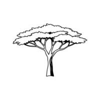 Bold Outline of Monkeypod Tree Design vector