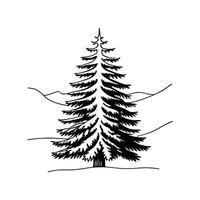 Stylized Outline of Norway Spruce Tree vector