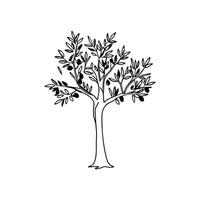 Olive Tree Bold Outline Creative Design vector