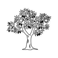 Unique Olive Tree Bold Outline Design vector
