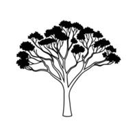 Stylized Outline of Pacific Madrone Tree vector
