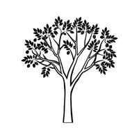 Pond Apple Tree Bold Outline Design vector