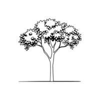 African Tulip Tree Bold Outline Creative Design vector
