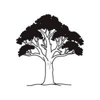 Unique Outline of American Beech Tree vector
